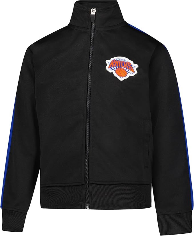 Ultra Game Youth NBA Official Super Soft Full Zip Active Track Jacket and Pants Set, New York Knicks, Black|New York Knicks