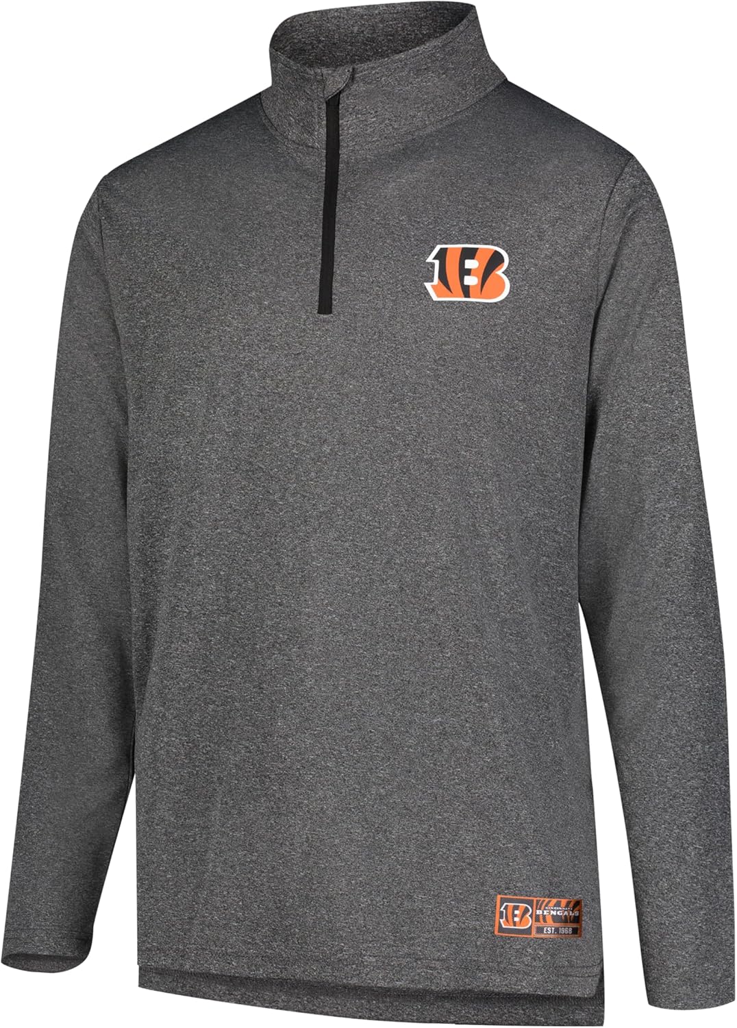 NFL Official Adults Super Soft Quarter Zip Long Sleeve T-Shirt -|Cincinnati Bengals