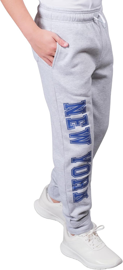 Ultra Game Youth's NBA Official Super Soft Game Day Jogger Sweatpants, New York Knicks, Heather Gray|New York Knicks