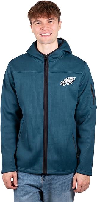 Ultra Game NFL Official Adults Supreme Quality Full Zip Hoodie Sweatshirt - Unisex, Philadelphia Eagles, Team Color|Philadelphia Eagles