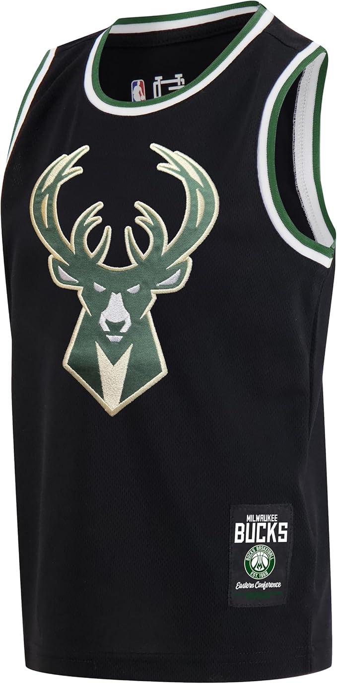 Ultra Game Youth's NBA Official Super Soft Tank Top & Shorts 2-Piece Set, Milwaukee Bucks, Black|Milwaukee Bucks