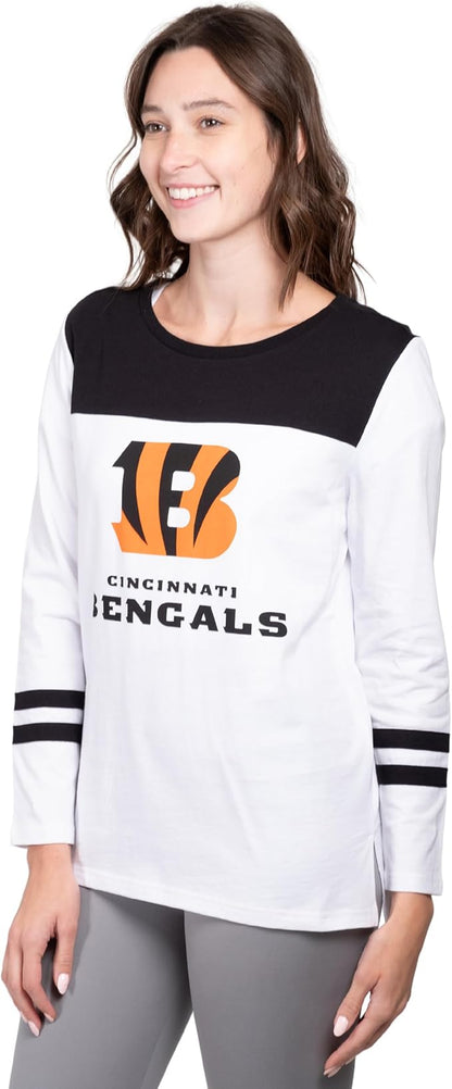 NFL Women's Official Super Soft Raglan Vintage Baseball T-Shirt|Cincinnati Bengals