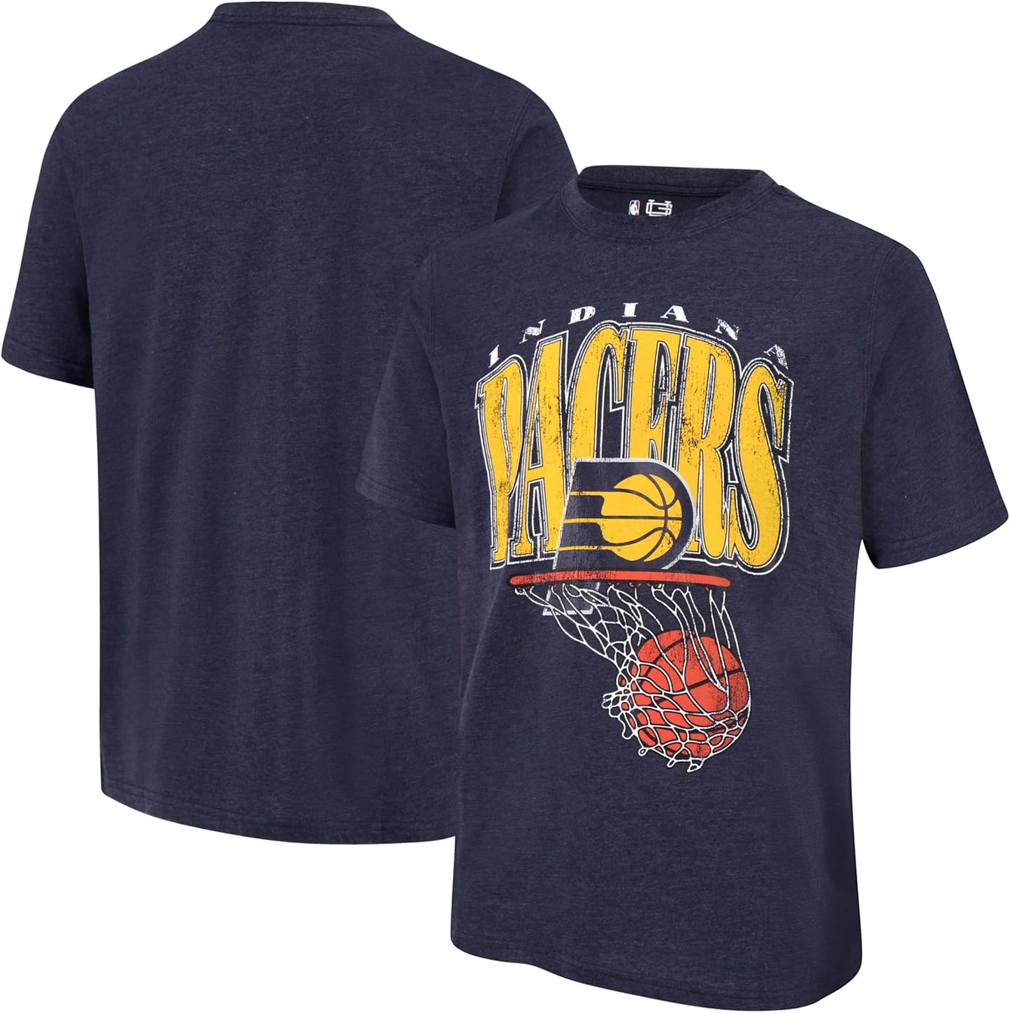 Ultra Game NBA Mens Official Hoops Short Sleeve T-Shirt, Indiana Pacers, Team Color|Indiana Pacers