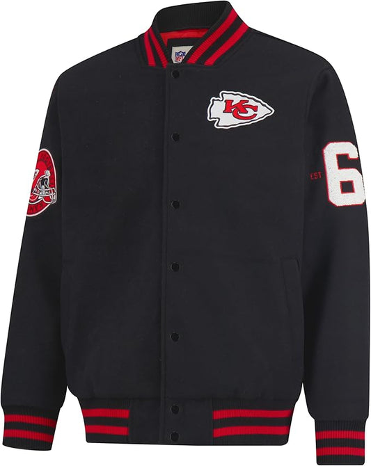 NFL Official Adults Classic Varsity Coaches Jacket Coat - Unisex|Kansas City Chiefs