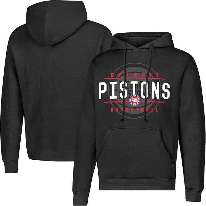 Ultra Game NBA Official Men's Super Soft Get Right Hoodie Sweatshirt, Detroit Pistons, Black|Detroit Pistons