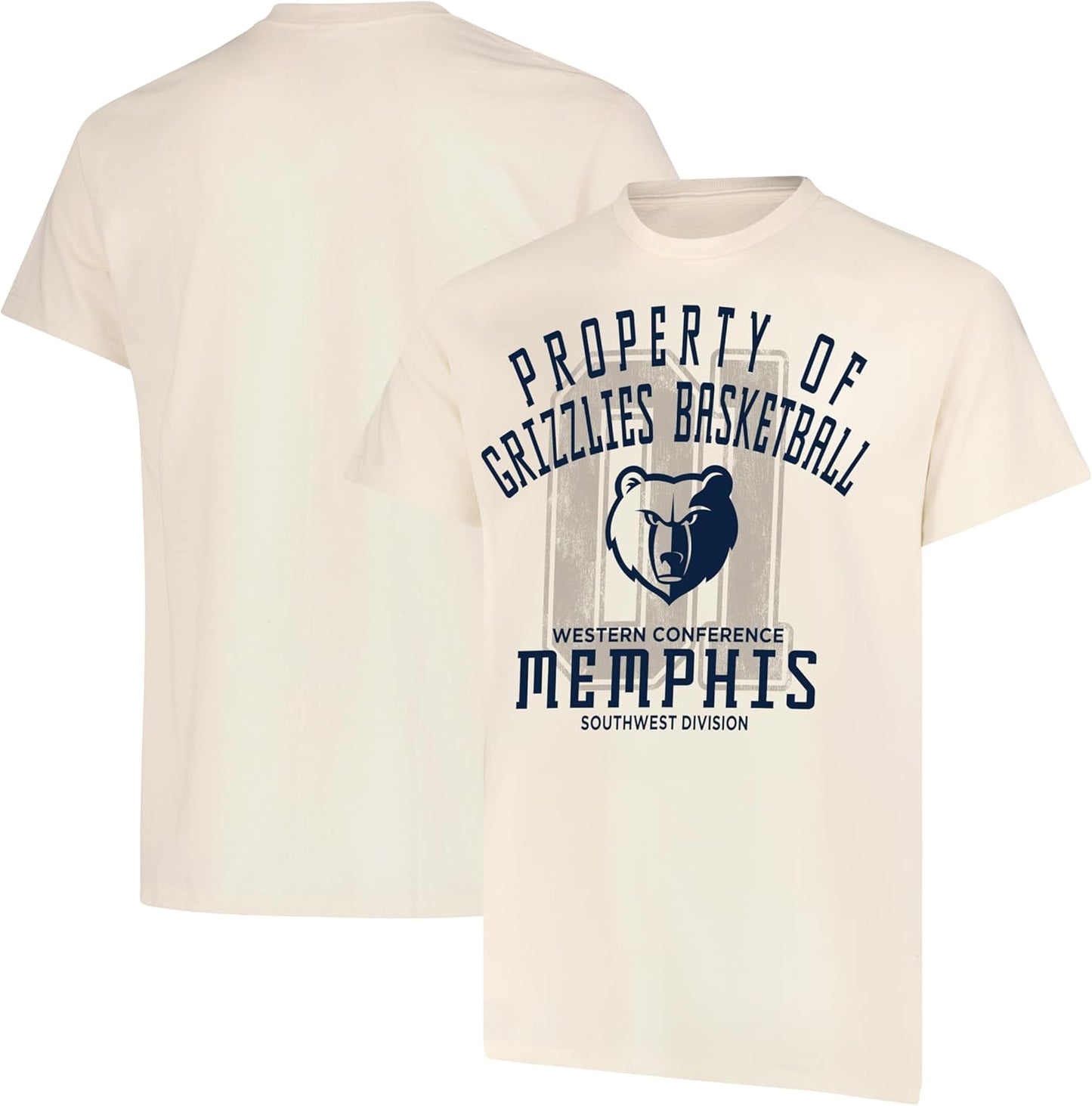 Ultra Game NBA Official Men's Standard Super Soft Nostalgic T-Shirt, Memphis Grizzlies,Cream|Memphis Grizzlies