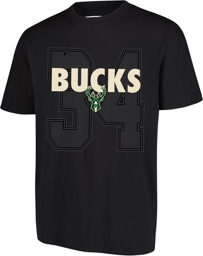 Ultra Game NBA Official Men's Standard Super Soft Fly High Players T-Shirt, Milwaukee Bucks - Giannis Antetokounmpo, Black|Milwaukee Bucks - Giannis Antetokounmpo