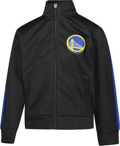 Ultra Game Youth NBA Official Super Soft Full Zip Active Track Jacket and Pants Set, Golden State Warriors, Black|Golden State Warriors