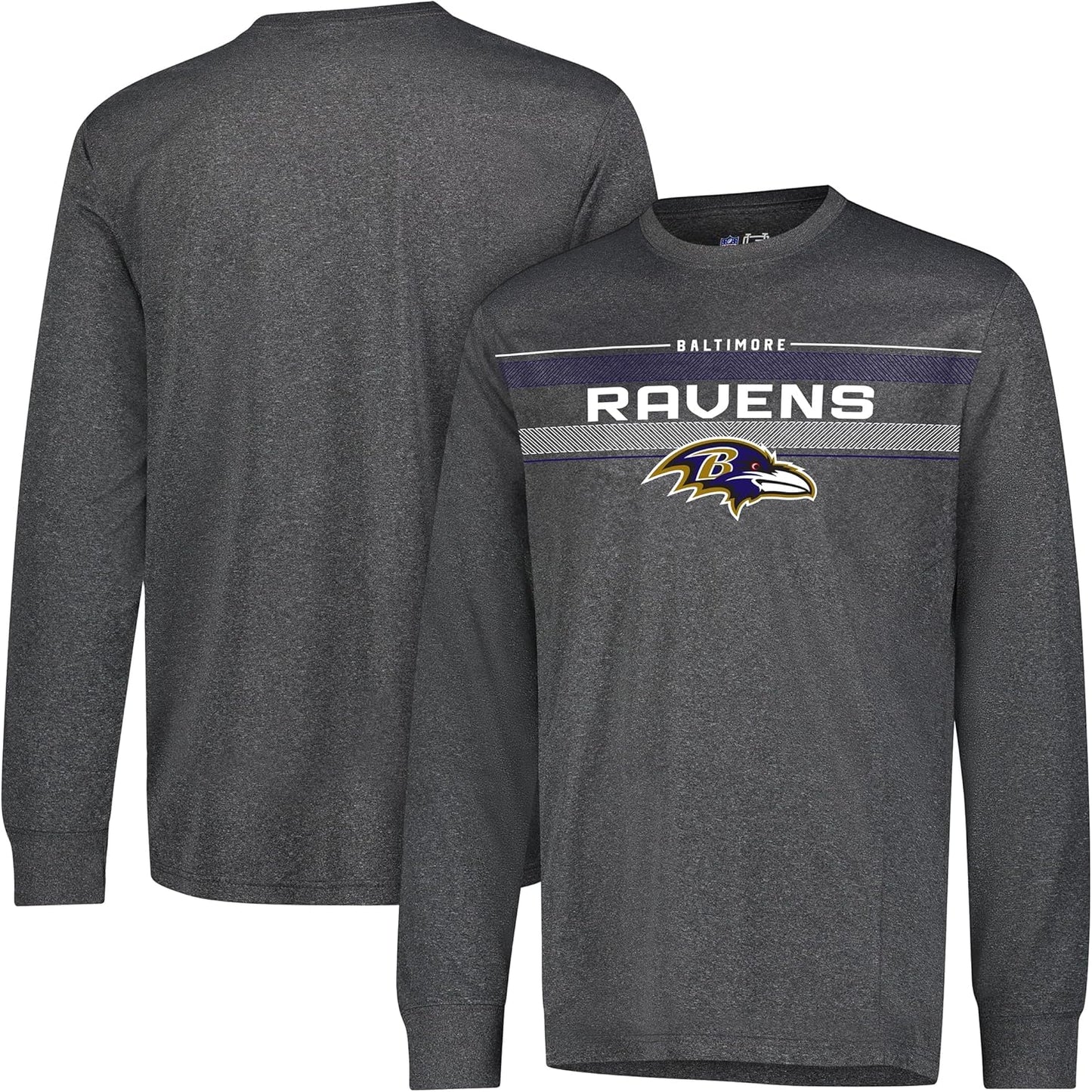 Ultra Game Men's NFL Official Super Soft Game Day Long Sleeve T-Shirt, Baltimore Ravens|Baltimore Ravens