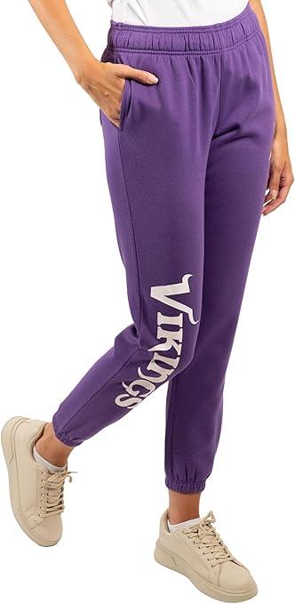 Ultra Game NFL Official Women's Super Soft Fleece Jogger Sweatpants, Minnesota Vikings|Minnesota Vikings