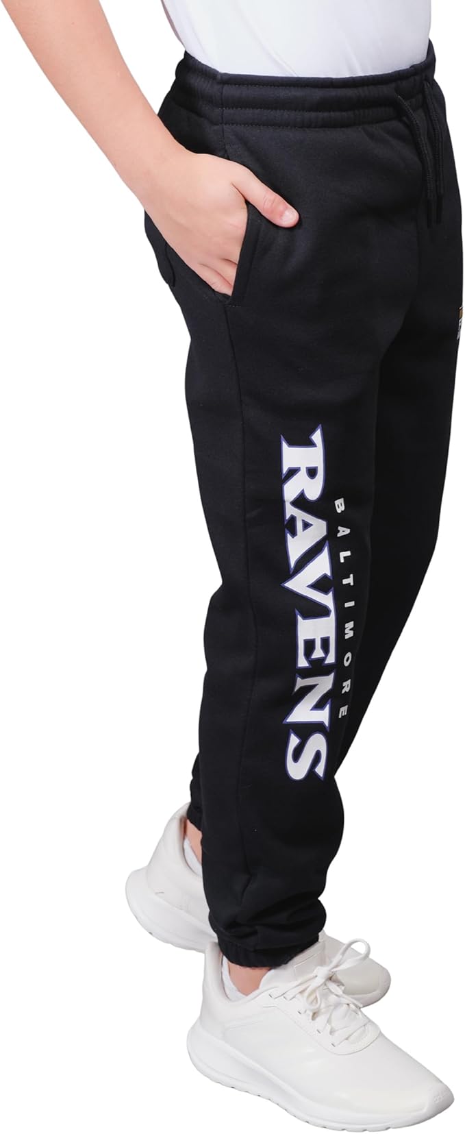 Ultra Game NFL Official Youth Super Soft Game Day Jogger Sweatpants, Baltimore Ravens, Black|Baltimore Ravens