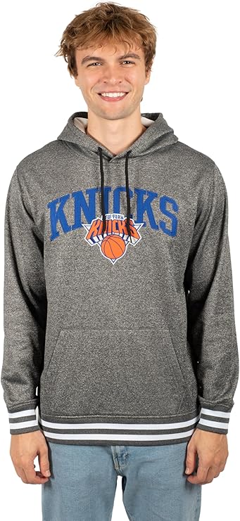 Ultra Game NBA Official Men’s Soft Fleece Hoodie Pullover Sweatshirt - Unisex, New York Knicks|New York Knicks