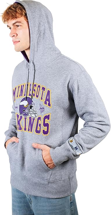 Ultra Game NFL Official Adults Ultimate Quality Super Soft Hoodie Sweatshirt - Unisex, Minnesota Vikings, Heather Gray|Minnesota Vikings