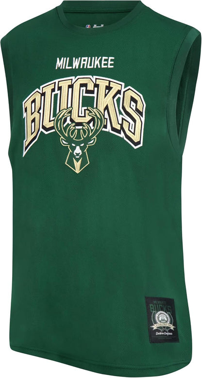 Ultra Game Men's NBA Official Sleeveless Players Mesh Tank Top Muscle T-Shirt, Milwaukee Bucks - Giannis Antetokounmpo, Team Color|Milwaukee Bucks - Giannis Antetokounmpo