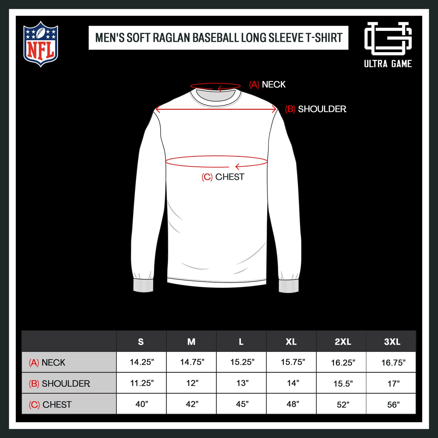 Ultra Game NFL Official Adults Super Soft Raglan Baseball Long Sleeve T-Shirt - Unisex, Kansas City Chiefs, White|Kansas City Chiefs