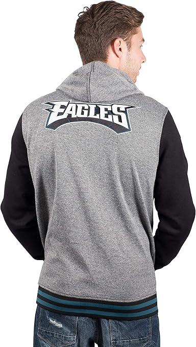 Ultra Game NFL Official Adults Super Soft Supreme Full Zip Varsity Hoodie Sweatshirt Jacket-Unisex, Philadelphia Eagles, Heather Gray|Philadelphia Eagles