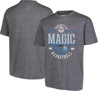 Ultra Game NBA Official Men's Standard Super Soft Mad Props T-Shirt, Orlando Magic, Heather Charcoal|Orlando Magic