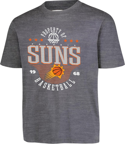 Ultra Game NBA Official Youth Super Soft Mad Props T-Shirt, Phoenix Suns, Heather Charcoal|Phoenix Suns