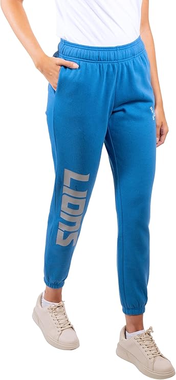 NFL Official Women's Super Soft Fleece Jogger Sweatpants|Detroit Lions