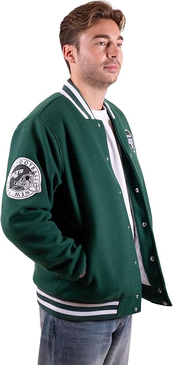 NFL Official Adults Classic Varsity Coaches Jacket Coat - Unisex|New York Jets