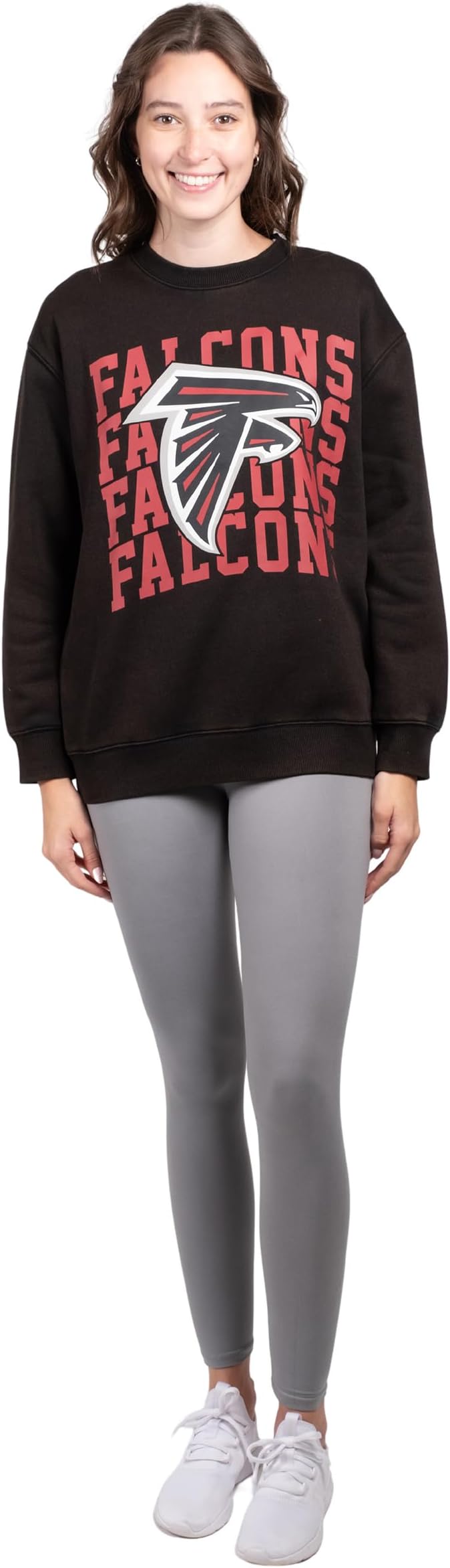 Ultra Game NFL Official Womens Super Soft Oversized Cozy Shirt, Atlanta Falcons, Team Color 2|Atlanta Falcons