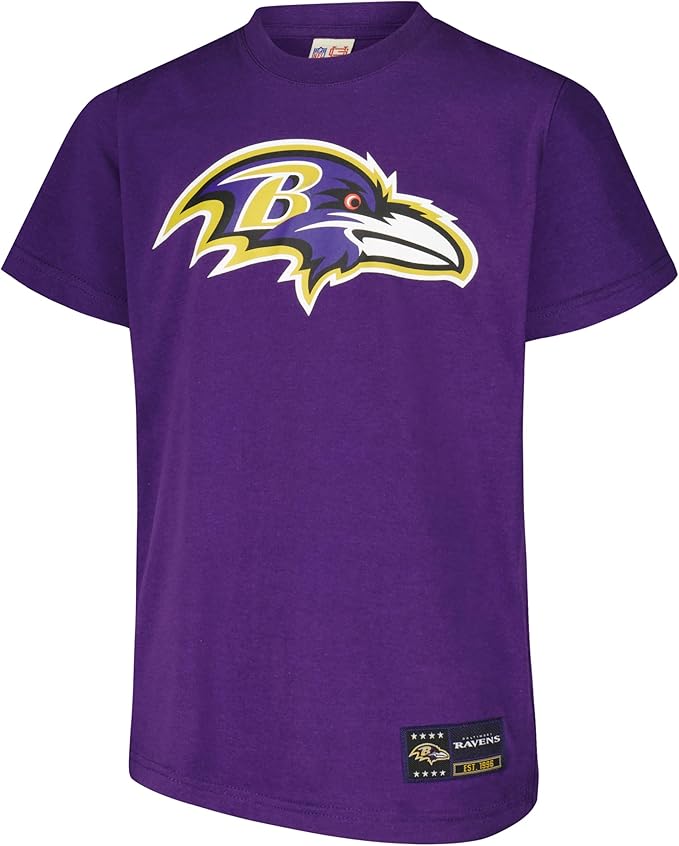 Ultra Game NFL Official Youth Super Soft T-Shirt & Hoodie Sweatshirt Set, Baltimore Ravens|Baltimore Ravens