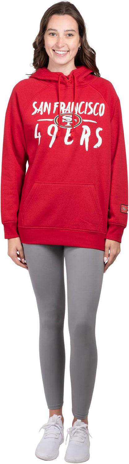 NFL Women's Official Super Soft Tie Neck Pullover Hoodie Sweatshirt|San Francisco 49ers