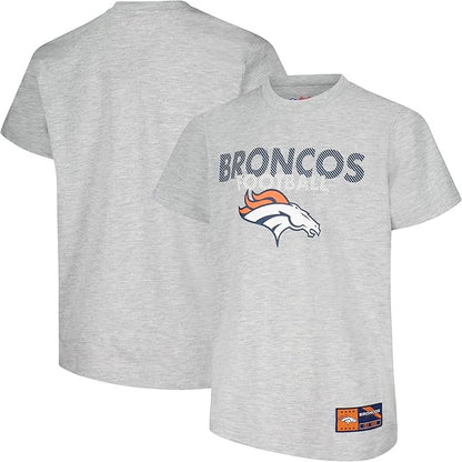 Ultra Game NFL Official Youth Super Soft Game Day T-Shirt, Denver Broncos, Heather Gray|Denver Broncos