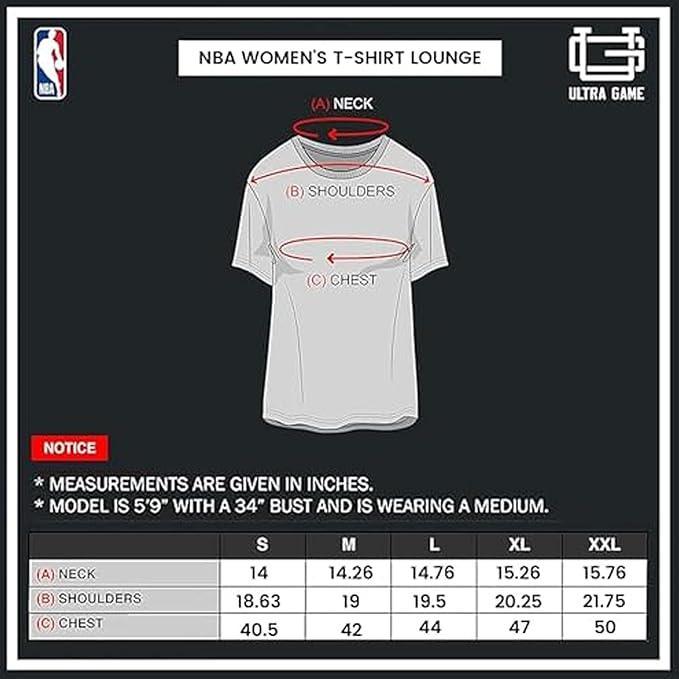 Ultra Game NBA Official Women's Super Soft T-Shirt & Short Set, Chicago Bulls, White|Chicago Bulls