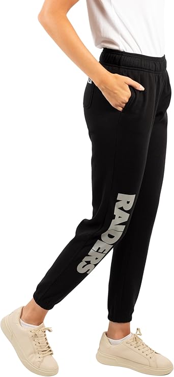 NFL Official Women's Super Soft Fleece Jogger Sweatpants|Las Vegas Raiders