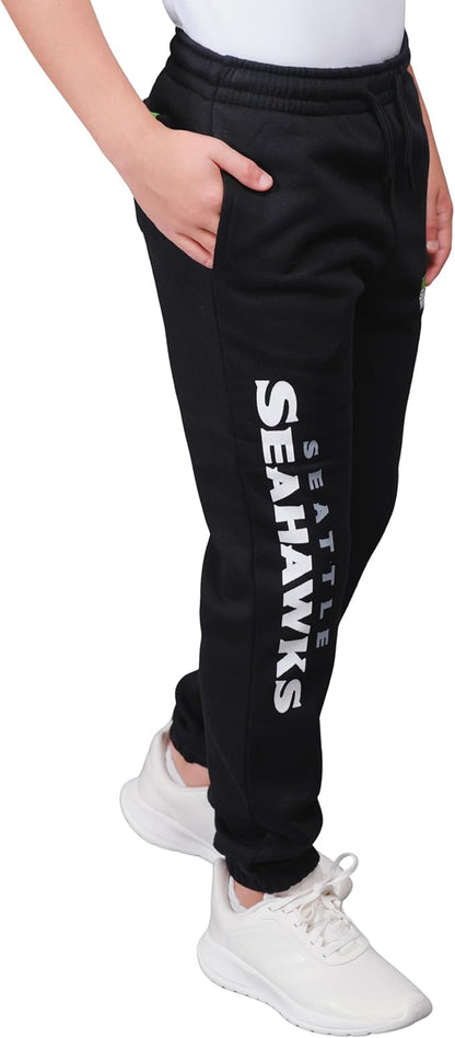 Ultra Game NFL Official Youth Super Soft Game Day Jogger Sweatpants, Seattle Seahawks, Black|Seattle Seahawks