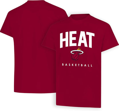 Ultra Game NBA Official Men's Official Teamster Short Sleeve T-Shirt, Miami Heat, Team Color|Miami Heat