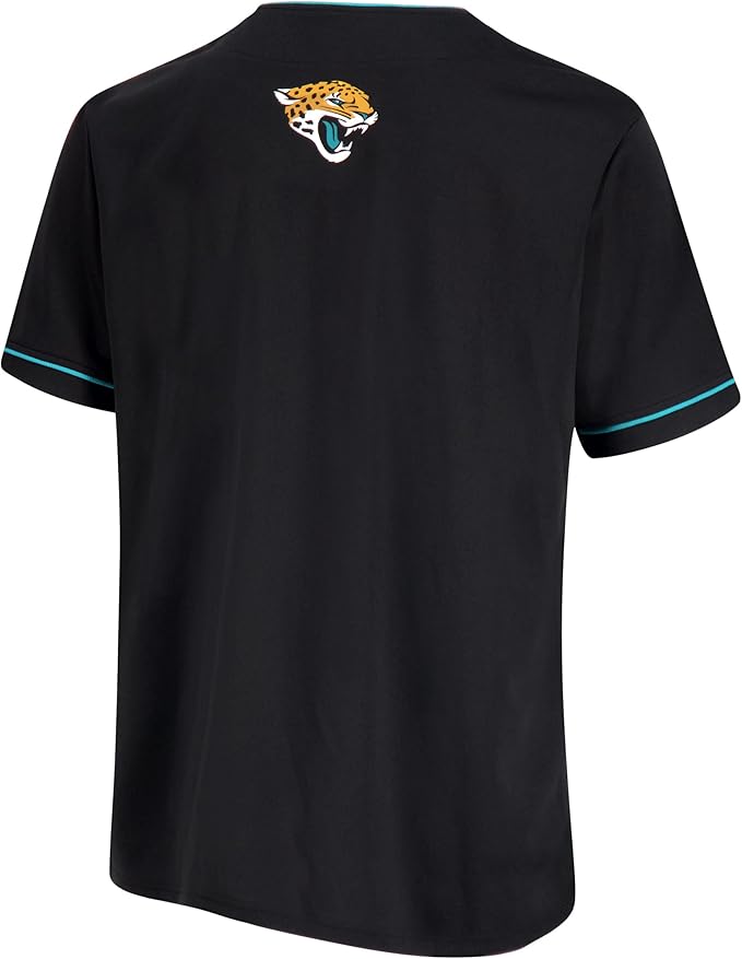 Ultra Game NFL Official Adults Game Day Button Down Baseball Mesh Jersey Shirt - Unisex, Jacksonville Jaguars, Team Color|Jacksonville Jaguars