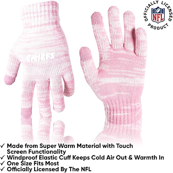 Ultra Game Adults Unisex NFL Official Super Soft Winter Beanie Knit Hat with Extra Warm Touch Screen Gloves|Kansas City Chiefs