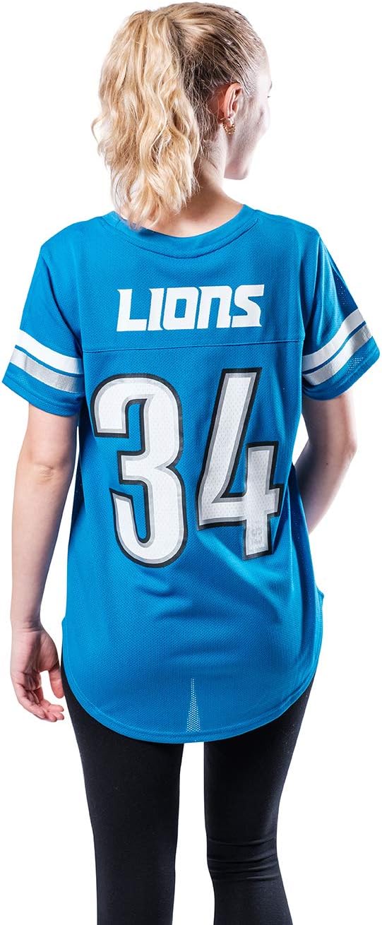 NFL Official Women's Super Soft Mesh Jersey T-Shirt|Detroit Lions