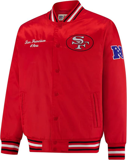 Ultra Game NFL Official Adults Supreme Satin Heritage Jacket, San Francisco 49ers, Supreme Satin|San Francisco 49ers