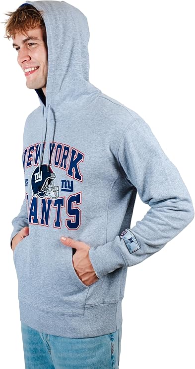 Ultra Game NFL Official Adults Ultimate Quality Super Soft Hoodie Sweatshirt - Unisex, New York Giants, Heather Gray|New York Giants