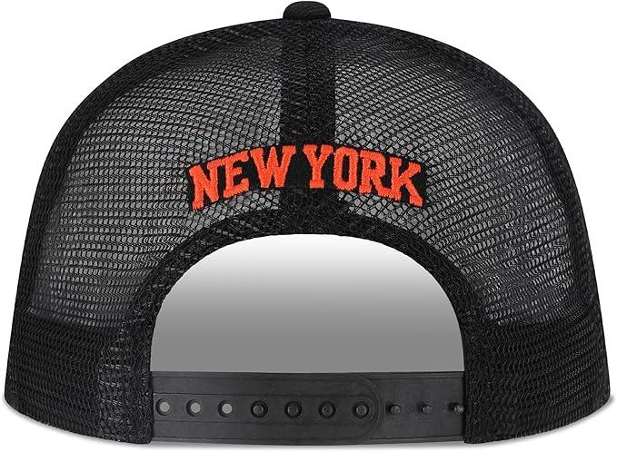 Ultra Game NBA Official Men’s Snap Back All Around The World Trucker Baseball Cap Hat - Unisex, New York Knicks, Black Marl, 1SIZE|New York Knicks