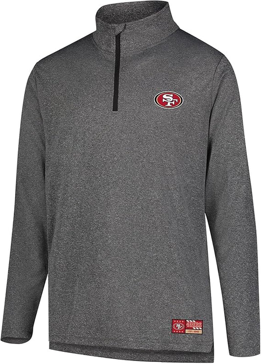 NFL Official Adults Super Soft Quarter Zip Long Sleeve T-Shirt - Unisex|San Francisco 49ers