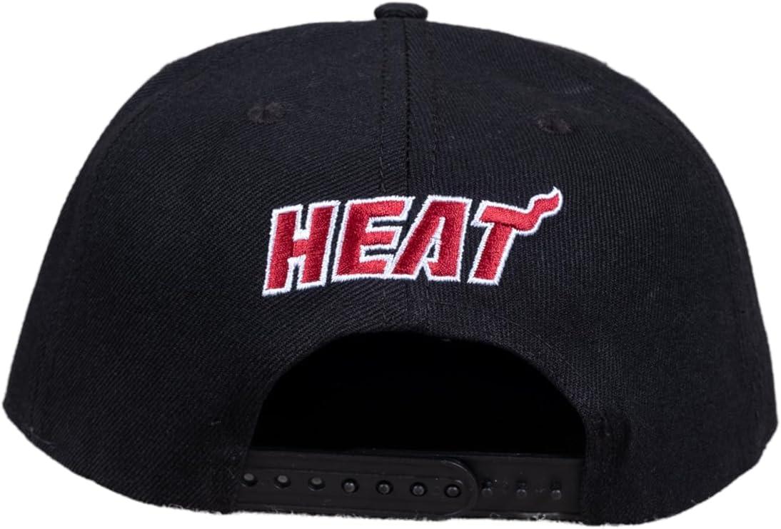 Ultra Game NBA Official Men’s Twill Snap Back Ultimate Baseball Cap Hat - Unisex, Miami Heat, Black, 1SIZE|Miami Heat