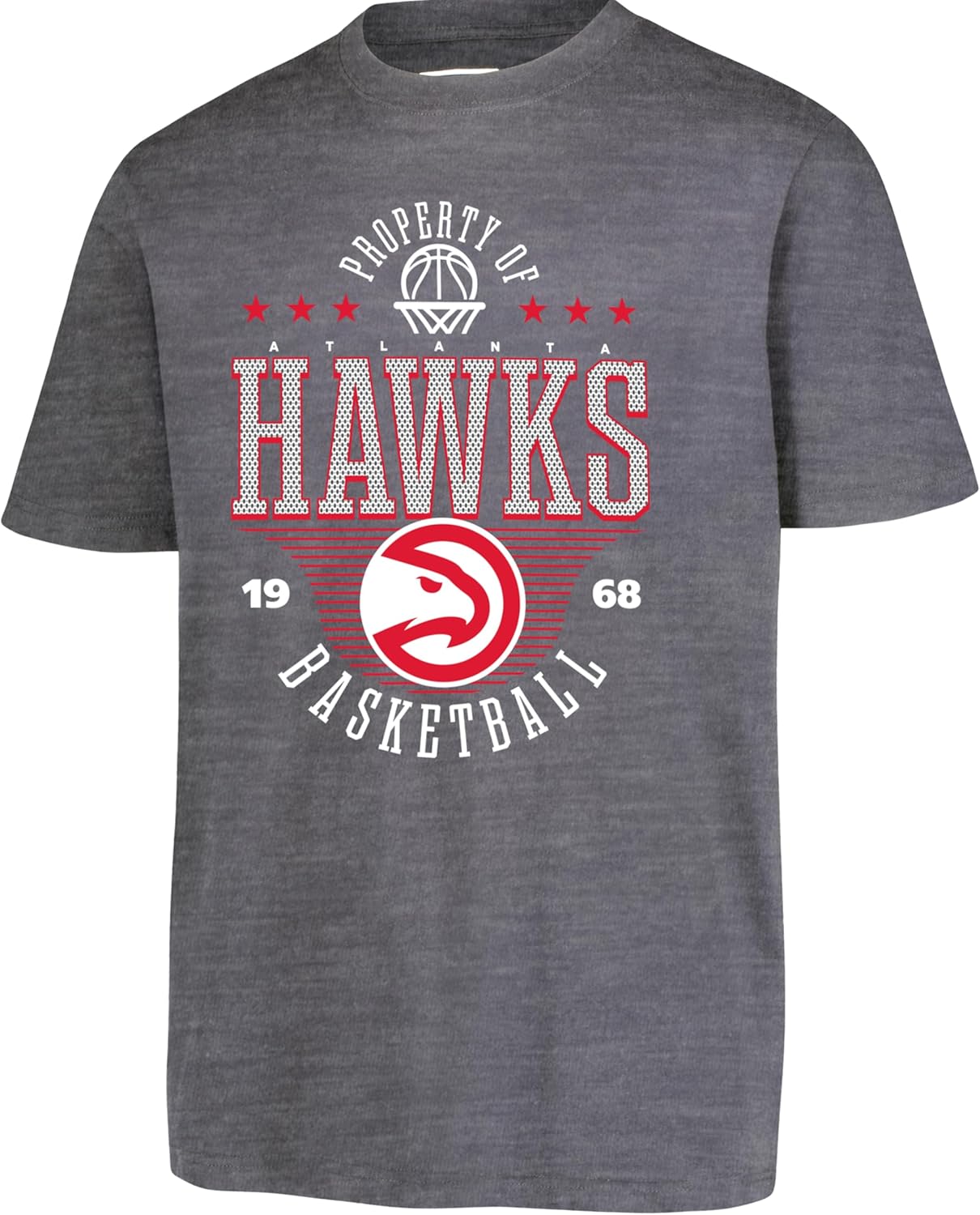 Ultra Game NBA Official Youth Super Soft Mad Props T-Shirt, Atlanta Hawks, Heather Charcoal|Atlanta Hawks