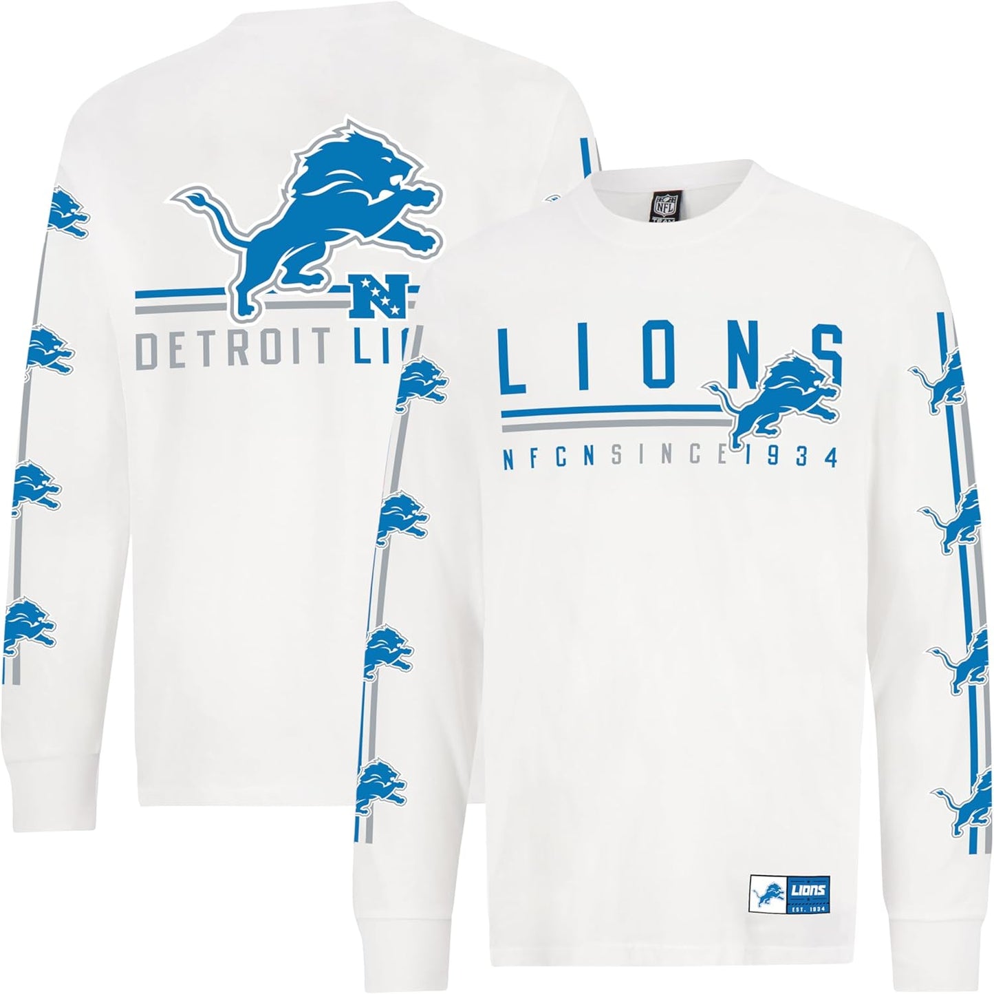 NFL Official Adults Super Soft Supreme Long Sleeve T-Shirt - Unisex|Detroit Lions