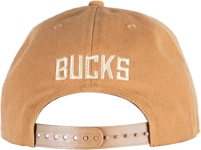 Ultra Game Adults Unisex's NBA Official Snap Back Canvas Baseball Cap Hat, Milwaukee Bucks, One Size|Milwaukee Bucks