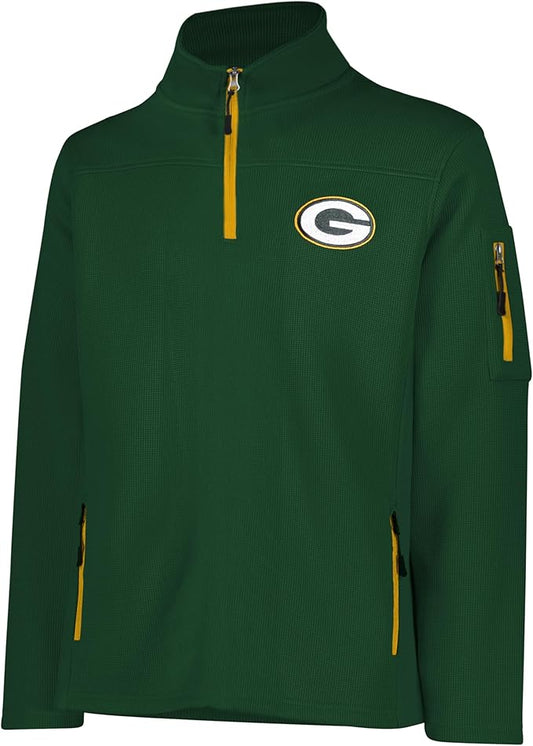 NFL Official Adults Quarter-Zip Super Soft Pullover Sweatshirt with Zipper Pockets - Unisex|Green Bay Packers