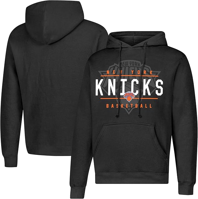 Ultra Game NBA Official Men's Super Soft Get Right Hoodie Sweatshirt, New York Knicks, Black|New York Knicks