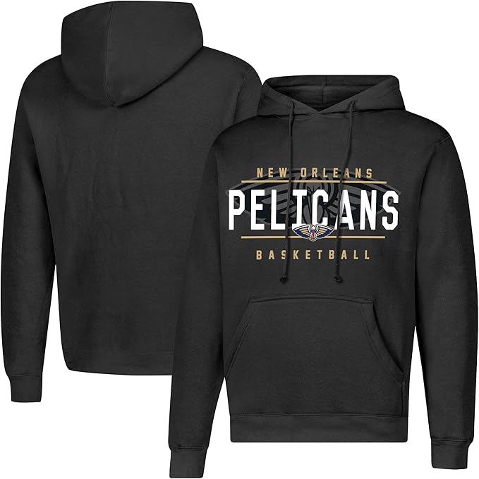 Ultra Game NBA Official Men's Super Soft Get Right Hoodie Sweatshirt, New Orleans Pelicans, Black|New Orleans Pelicans