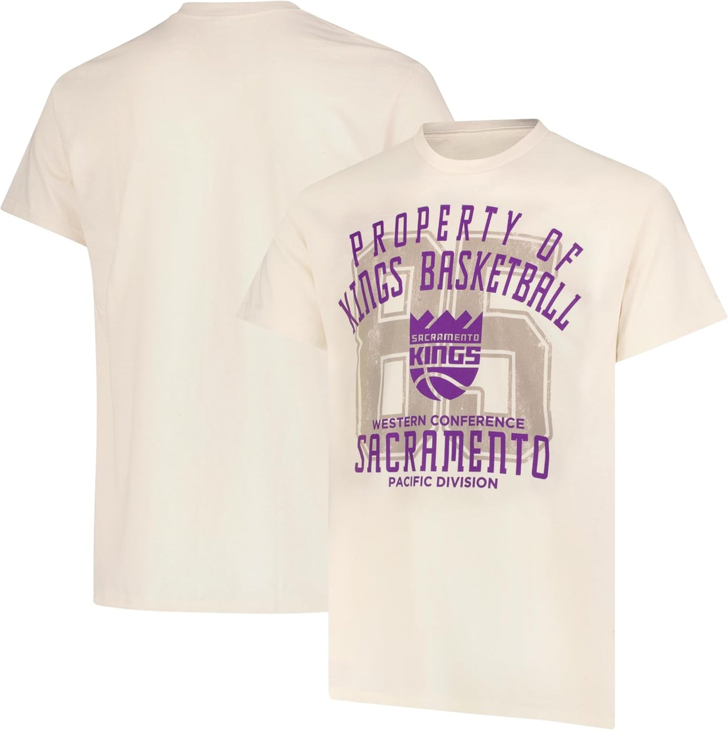 Ultra Game NBA Official Men's Standard Super Soft Nostalgic T-Shirt, Sacramento Kings,Cream|Sacramento Kings