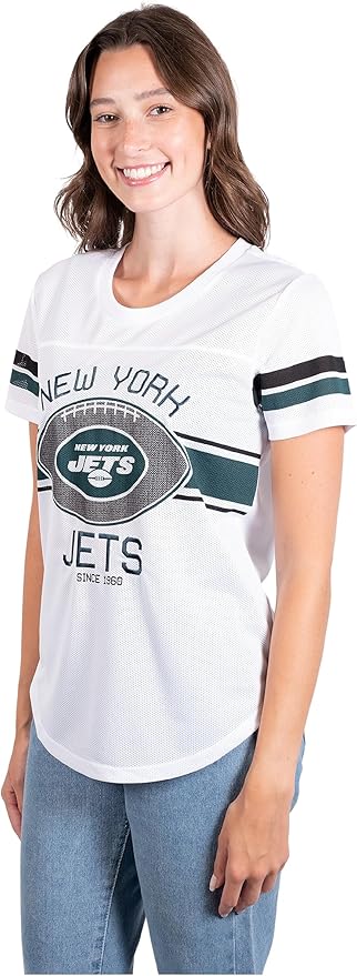 NFL Womens Soft Mesh Jersey Varsity Tee Shirt|New York Jets