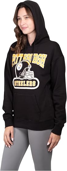 NFL Womens Full Zip Soft Marl Knit Hoodie Sweatshirt Jacket|Pittsburgh Steelers