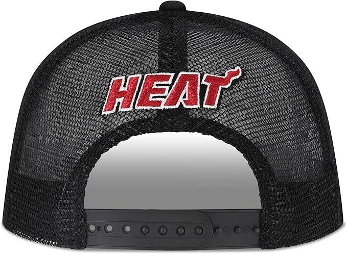 Ultra Game NBA Official Men’s Snap Back All Around The World Trucker Baseball Cap Hat - Unisex, Miami Heat, Black Marl, 1SIZE|Miami Heat